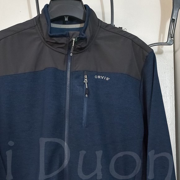 Orvis men bonded mesh full-zip Jacket BLUE - Picture 3 of 12